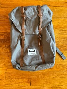 Herschel Retreat Canvas Backpack with Brown Leather Straps